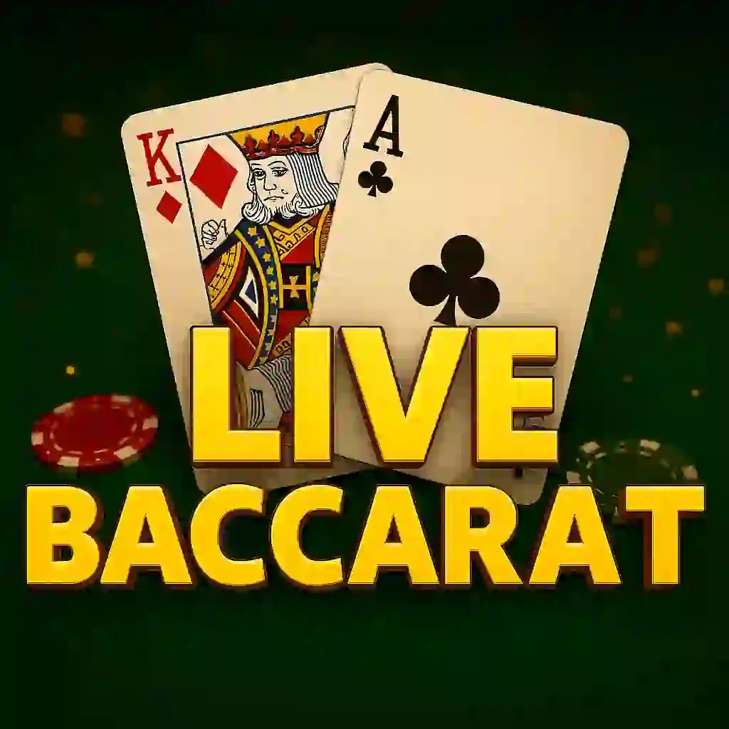 Live Baccarat slot logo by Evolution at Likesbet Casino