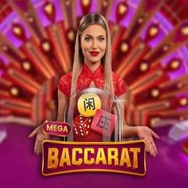 Mega Baccarat online game logo by Pragmatic Play on likessbet.com